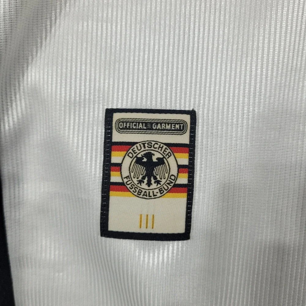 Vintage Adidas Soccer Jersey Men M White Germany DFB National Team Striped 1998
